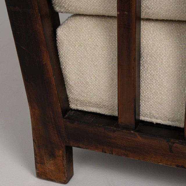French Early 20th Century France Cream Wood Armchair For Sale - Image 3 of 11