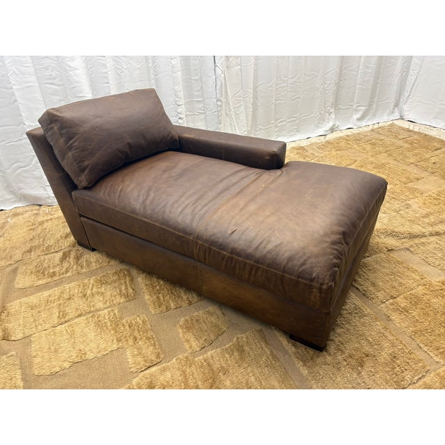 Rh Maxwell Leather Right-Arm Chaise For Sale - Image 17 of 18