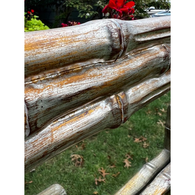 Large Chinese Chippendale style carved wood faux bamboo and gilt mirror with Greek Key design. A beautiful statement...