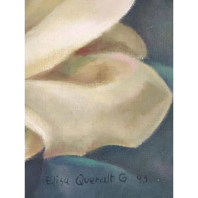 Contemporary Elisa Queralt, Flower, 1993, Oil on Canvas For Sale - Image 3 of 5