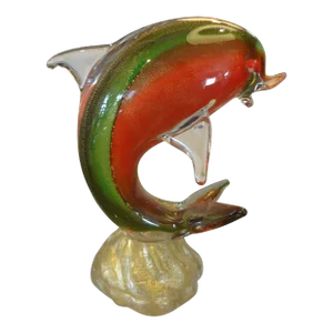 Murano Glass Dolphin Attributed to Barbini