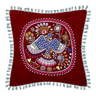 Baby Demeter in Velvet Embroidered Cushion For Sale