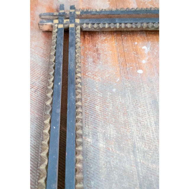 Black 20th Century American Black and Gold Carved Pine Tramp Folk Art Picture Frame For Sale - Image 8 of 10