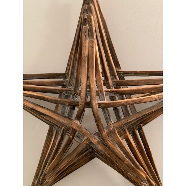 Taupe Vintage Large Hanging Driftwood Star for Christmas Decor Farmhouse Style For Sale - Image 8 of 8