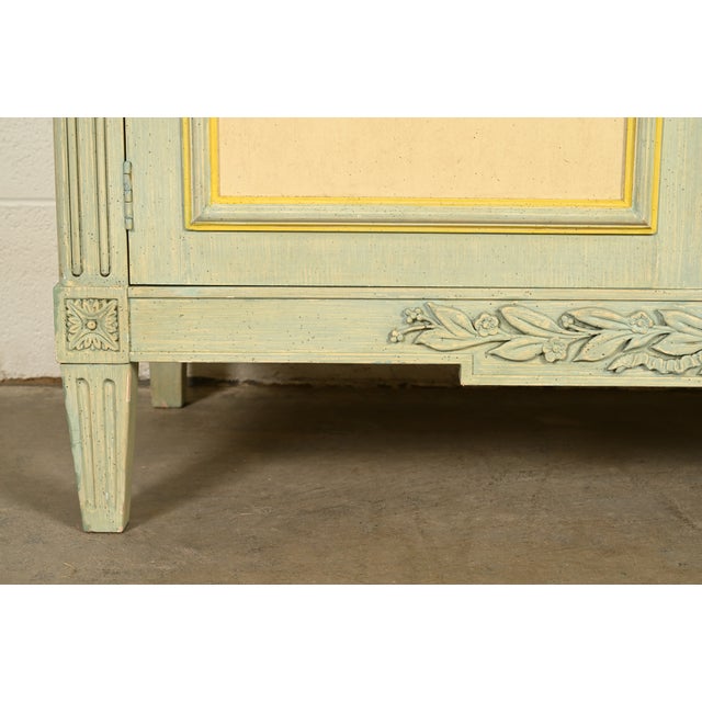Baker Furniture French Regency Louis XVI Cream Lacquered Armoire Dresser or Linen Press, Circa 1960s For Sale - Image 11 of 16
