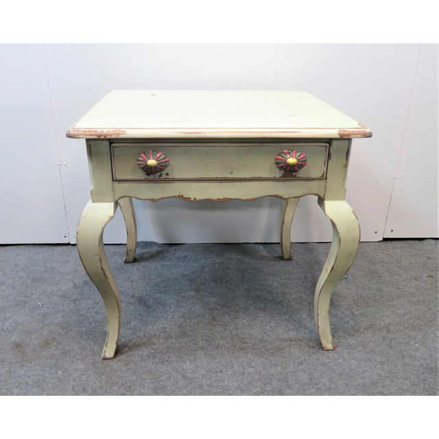 Habersham Country French Paint Distressed Side Table Chairish