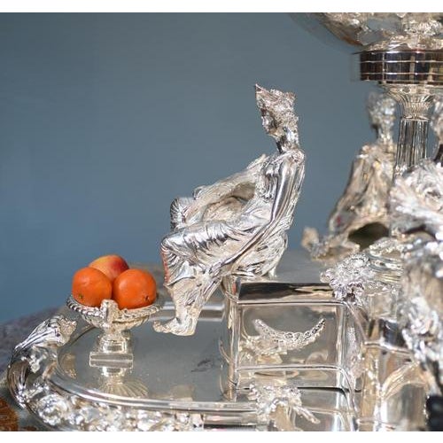 English Silver Plate Centrepiece, 1930 For Sale - Image 9 of 18