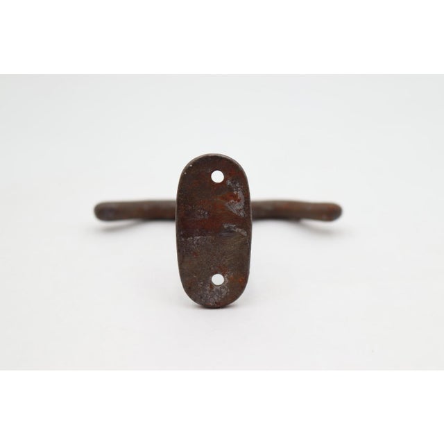 Vintage Double Arm Cast Iron Ceiling Mount Hook For Sale - Image 4 of 4