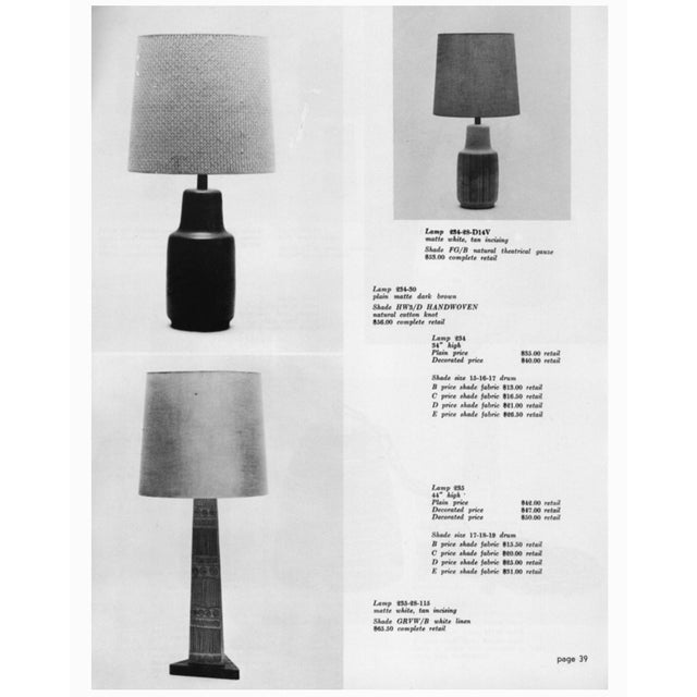 Mustard Vintage Mid Century M234 Ceramic Table Lamp by Jane & Gordon Martz For Sale - Image 8 of 8
