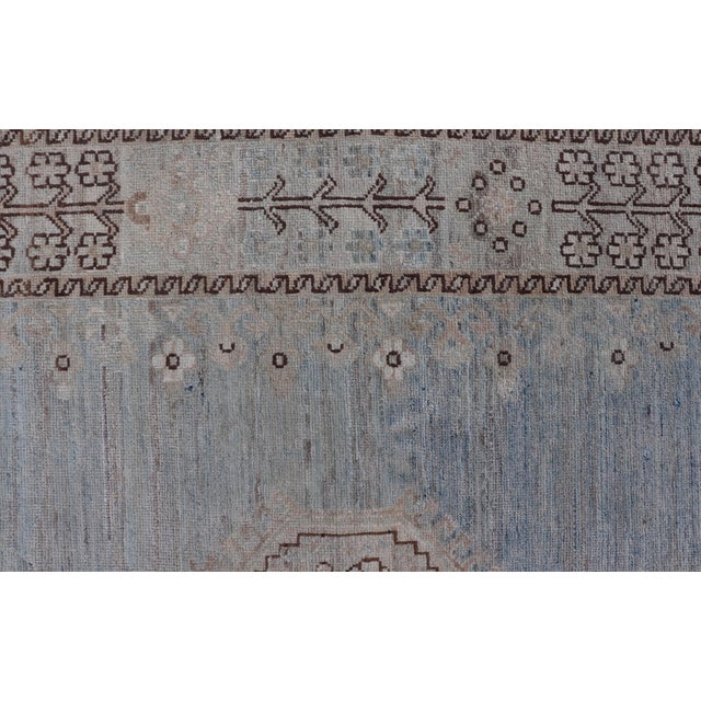 Modern Tabriz Type Rug by Keivan Woven Arts in Soft Blue and Ivory 5'2 X 6'11 For Sale - Image 10 of 14