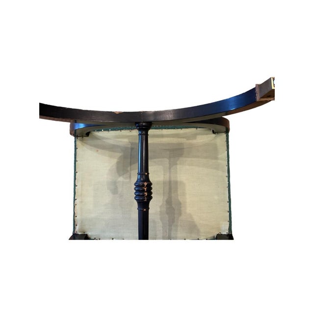 Early 20th Century Regency Style Teal Needlepoint Bench With Brass Feet For Sale In Austin - Image 6 of 8