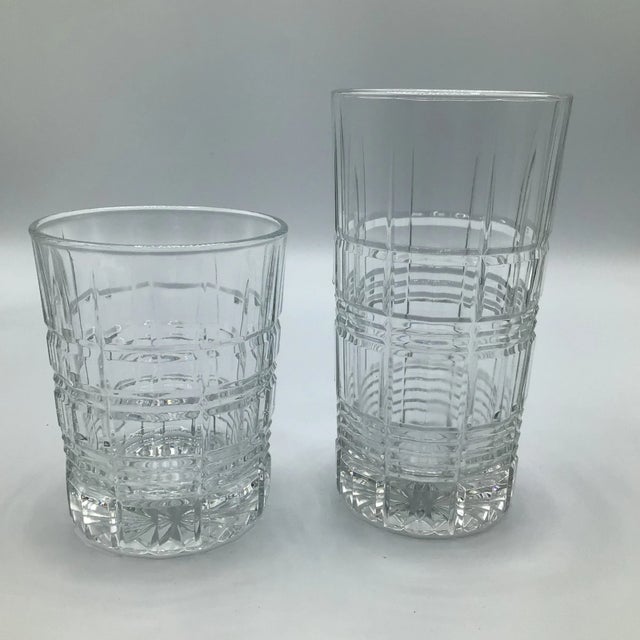 Nice starter set of D’arques/Durand crystal highball and old fashioned glasses. The old fashioned/whiskey glasses...
