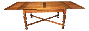1920s Beautiful Unique Solid Mahogany Draw Leaf Table