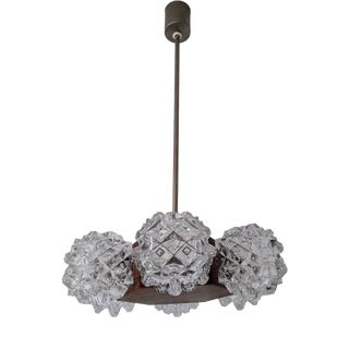 Mid-Century Modern Blackberry Crystal Glass Chandelier, 1970s For Sale