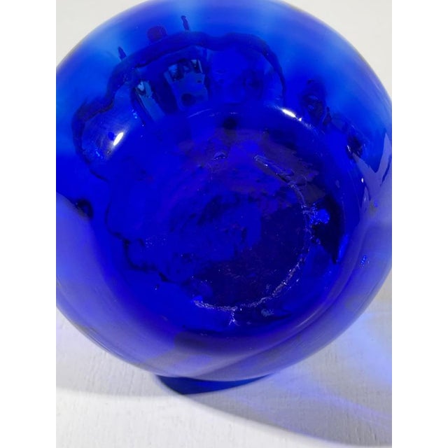 Mid-Century Modern Decorative Cobalt Blue Glass Bottle, Empolio, 1950s For Sale - Image 10 of 11