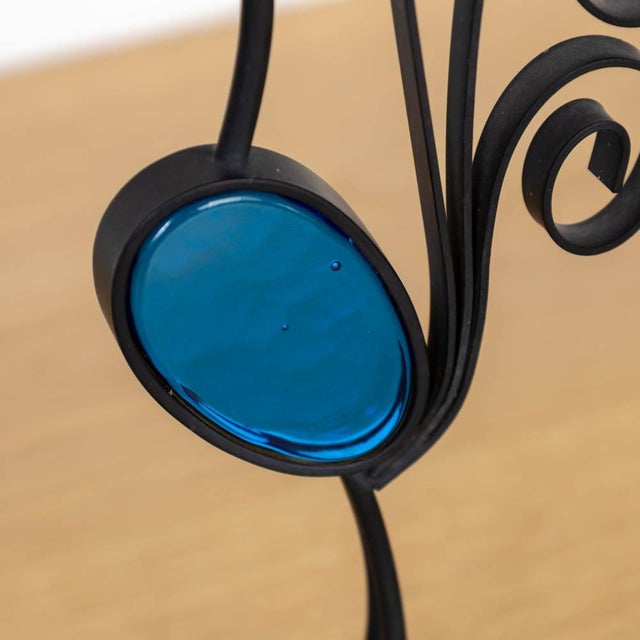 Metal 1960s Gunnar Ander Swedish Iron and Glass Candlesticks For Sale - Image 7 of 11