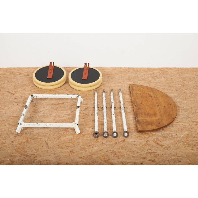 Table Set with White Metal Frame and Plywood Tabletop For Sale - Image 15 of 16