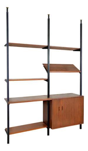 Mid-Century Omni Modular Shelving System in Walnut by George Nelson for Herman Miller, 1952