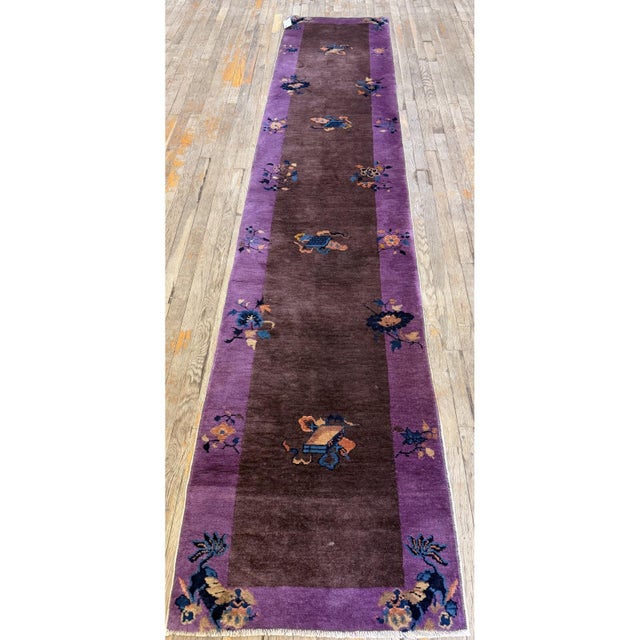 This is a beautiful and highly authentic antique early-20th-century Chinese wool rug, Hand-knotted circa 1920 during the...