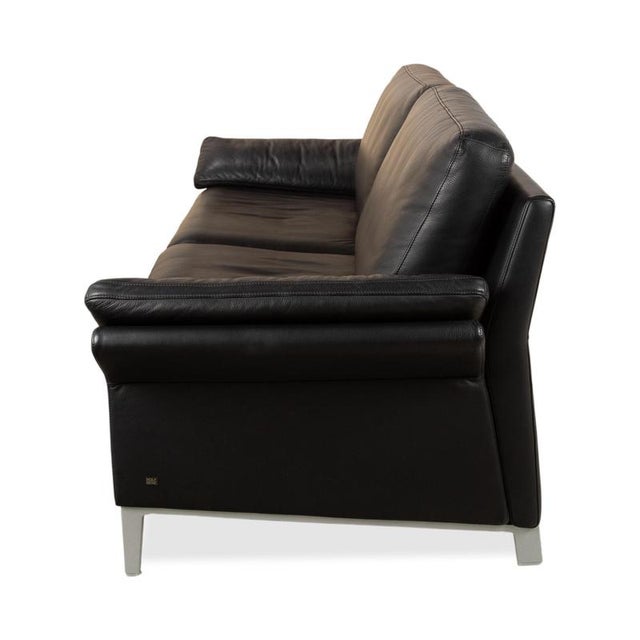 Model 3300 3-Seater Sofa in Black Leather from Rolf Benz For Sale - Image 10 of 11