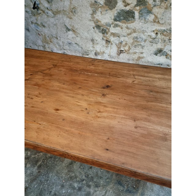 Antique French Farmhouse Dining Table in Oak and Pine with 3 Drawers, 19th Century For Sale - Image 6 of 18