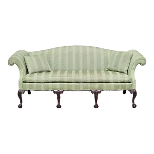 Stickley Williamsburg Chippendale Mahogany Camel Back Sofa Claws & Ball Feet Cw 174