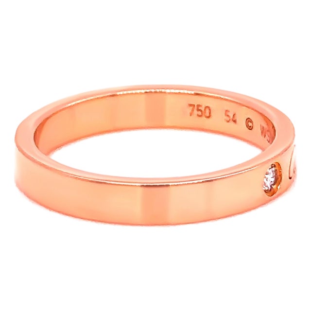 Cartier 18ct Rose Gold C De Cartier Diamond Wedding Band Ring 0.03ct 4g, Size 7.5 For Sale