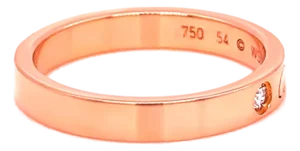 Cartier 18ct Rose Gold C De Cartier Diamond Wedding Band Ring 0.03ct 4g, Size 7.5