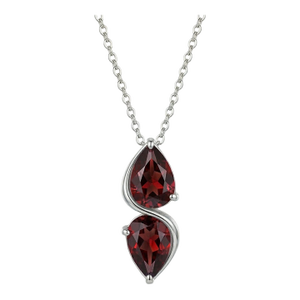Minimalist Garnet Drop Necklace, January Birthstone Necklace for Woman