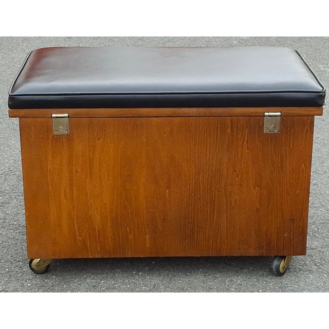 Mid 20th Century Lane Furniture Sheet Music Cabinet and Bench For Sale - Image 10 of 11