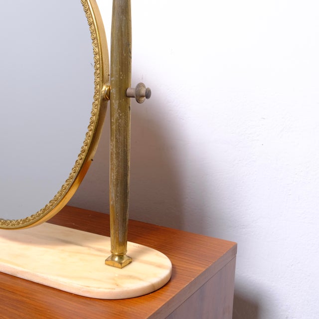 Modern Italian Brass Vanity Mirror, 1950s For Sale - Image 3 of 14