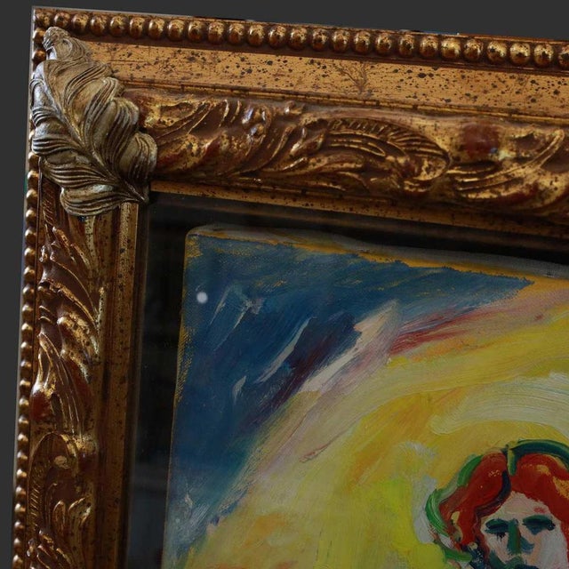 Red Mimmo Germana, Figurative Composition, Oil on Canvas, Framed For Sale - Image 8 of 18