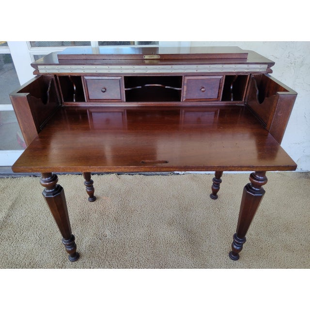 1920s Victorian Mahogany Spinet Desk For Sale - Image 4 of 15