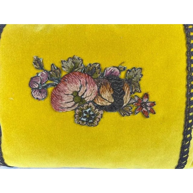 Rococo Pair of Custom Appliqué Pillows by Mla For Sale - Image 3 of 9