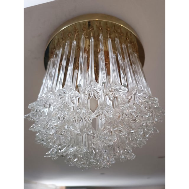 Murano Glass Flower Chandelier from Venini, 1960s For Sale - Image 3 of 10
