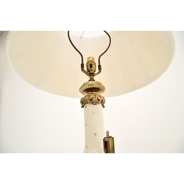 Vintage French Ceramic and Gilt Metal Table Lamps, 1950s, Set of 2 For Sale - Image 6 of 11