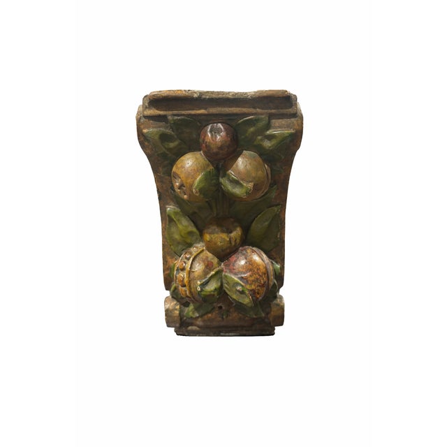 Ready to Hang Late 19th Century Barbola-Style Fruit Motif Decorative Corbel / Architectural Ornament – 9” For Sale - Image 4 of 18