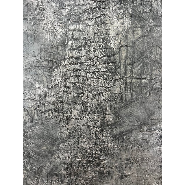 2020s Charcoal Faux Croc Exotic Canvas Art, Framed - Designed by Cheryl P. Kohloff For Sale - Image 5 of 9