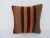 Turkish Brown & Orange Striped Kilim Pillow For Sale - Image 4 of 4