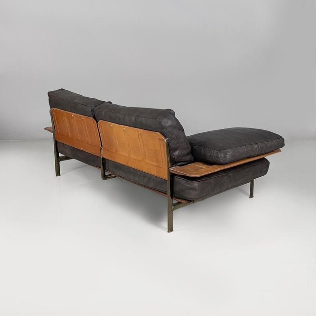 1980s Italian Modern Black Leather Diesis Sofa attributed to Antonio Citterio and Paolo Nava for B&B Italia, 1980s For Sale - Image 5 of 18