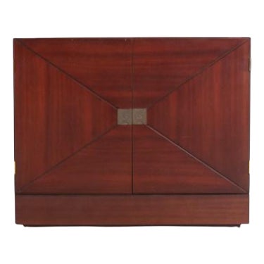 Vintage Bar Cabinet with Brass Markings For Sale