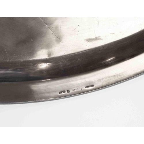Large Vintage Silver-Plated Oval Serving Tray with Ornate Handles from Christofle, 1970s For Sale - Image 7 of 9