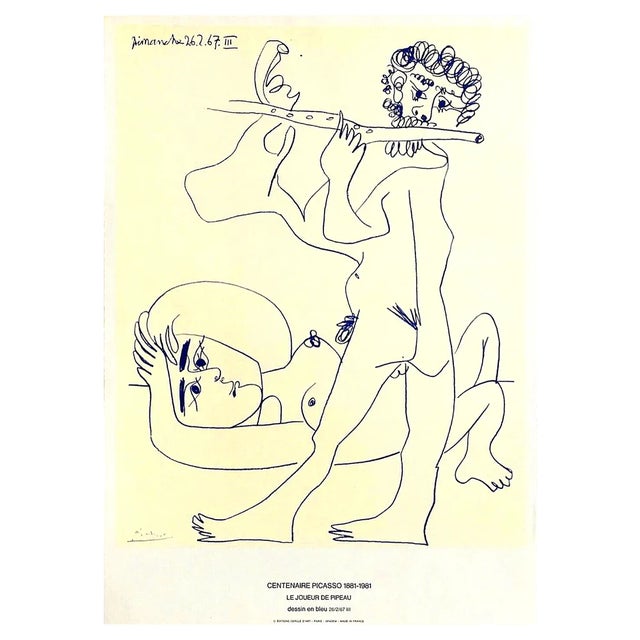Pablo Picasso, The Flute Player, Photolithograph, 1981 For Sale
