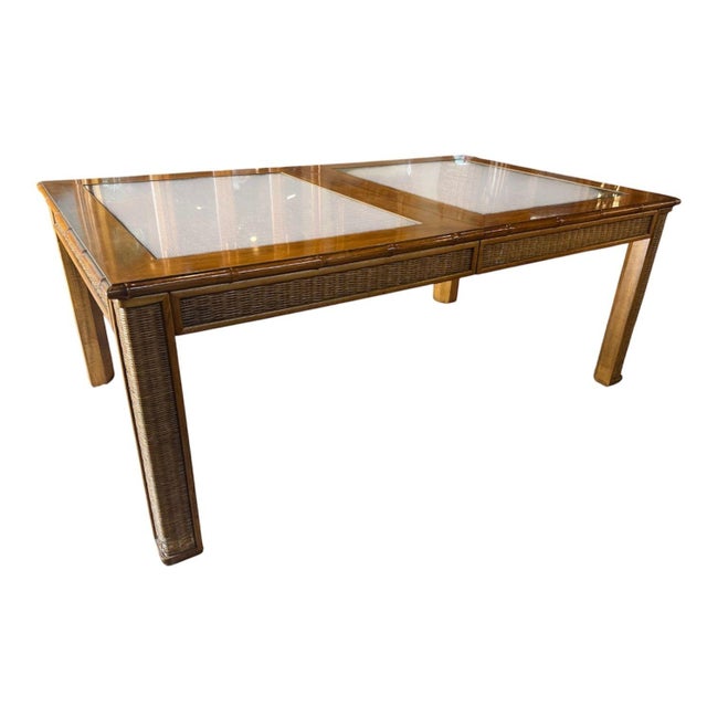 Mid-Century Faux Bamboo/Rattan Dining Set For Sale - Image 4 of 18