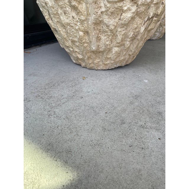 Vintage 1980s Postmodern Tessellated Mactan Stone Large Floor Vase 37" For Sale In Los Angeles - Image 6 of 9