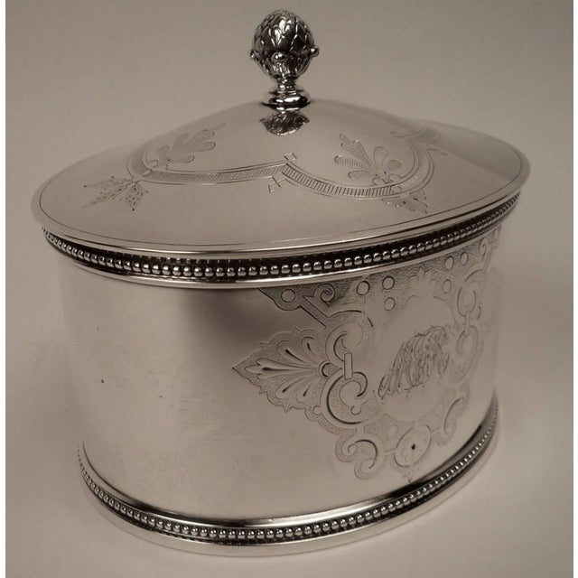 Shreve & Co. 19th Century American Sterling Silver Tea Caddy by Shreve Stanwood & Co Boston For Sale - Image 4 of 10