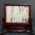 Marble Landscape Table Screen, Rosewood Framed Natural Stone Painting Desk Screen For Sale In Los Angeles - Image 6 of 9
