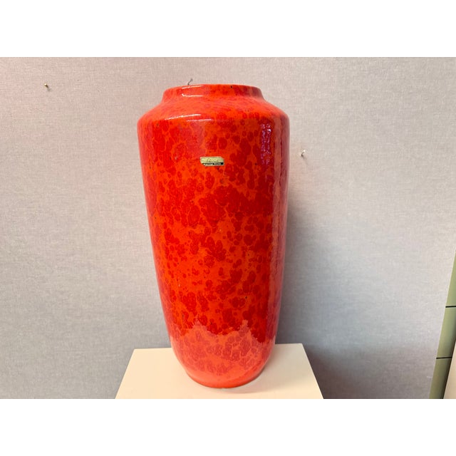 Vintage 517-50 Orange Fat Lava Floor Vase from Scheurich, 1970s, in Very Good conditions. Designed 1970 to 1979 This piece...