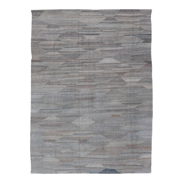 Modern Casual Tribal Kilim Rug by Keivan Woven Arts, 6'8" X 9'6" For Sale