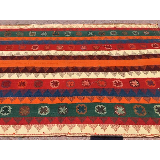 Art Deco Colorful Vintage Kilim Rug , X For Sale - Image 3 of 10